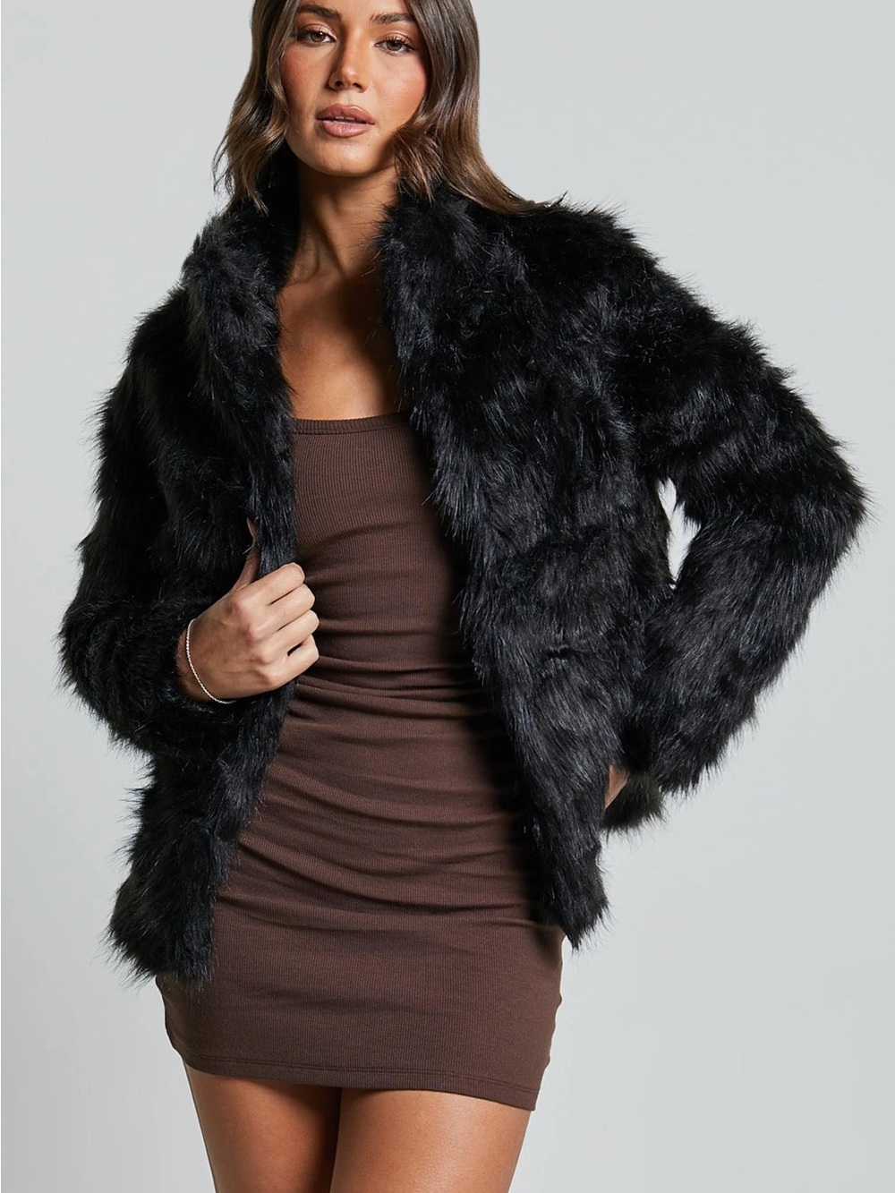 Lioness bada bing faux fur jacket